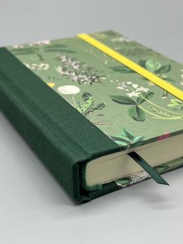 Notizbuch Bindung Lesebändchen grün Kräuter
